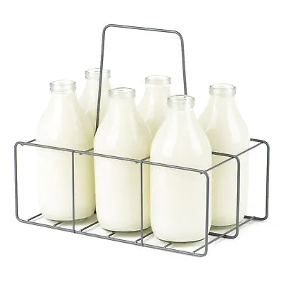 6 Milk Bottle Holder Tidy Crate Rack Carry Carrier Doorstep Store Jug Caddy Pint • £11.94