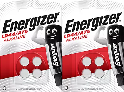 8 X ENERGIZER LR44/A76 15V Alkaline Batteries A76 LR44 V13GA PX76A Long Exp • £4.67