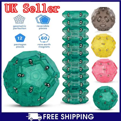 £10.99 • Buy Magnetic Fidget Sphere Pentagons Magnet Tiles Building Block Stress Relief Ball