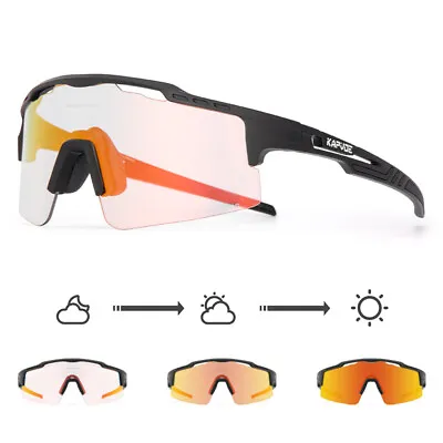 Cycling Sunglasses UV400 Photochromic Glasses Transition MTB Driving Goggles • $20.78