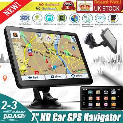 7'' Car Truck Sat Navigation GPS Touch Screen Nav 8GB Free Lifetime UK&EU Maps • £42.99