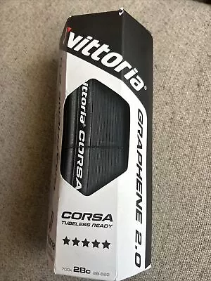 Vittoria Corsa  Graphene 700x28C Black Tubeless Ready Road Tire • $19.49