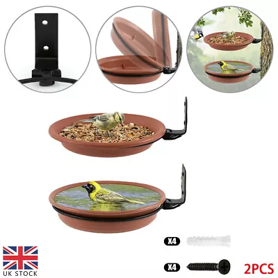 £10.56 • Buy 2Pcs Bird Feeder With Stand Bird Bath Wall Mounted Bird House Feeder Station Set