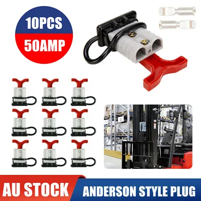 $24.85 • Buy 10PCS Anderson Style Plug Power Connectors 50 AMP T Handle Dust Cap Cover Solar