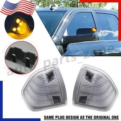 Pair Amber LED Tow Mirror Turn Signal Light For Dodge Ram Pickup Truck Clear Len • $16.29