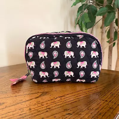 Vera Bradley Pink Elephant Paisley Zippered Travel Jewelry Case Inside Pockets • $20