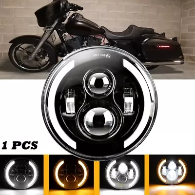 7  Inch LED Headlight Projector DRL Black Bulb For Suzuki B-King Boulevard SV650 • $36.99