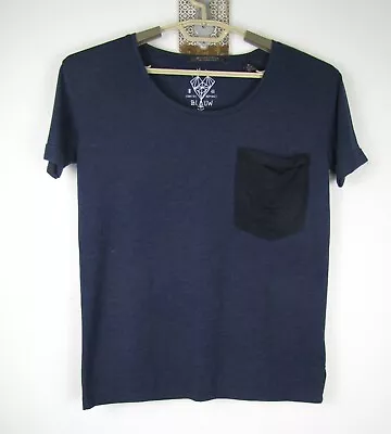 Maison Scotch Women's Size P'tite = XS Dark Blue Oversize Pocket Tee • $20