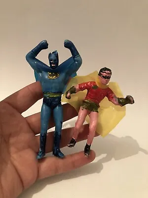 Vtg Rare Batman-robin Mexican Toy Bootleg Hard Plastic 4” • $9.99