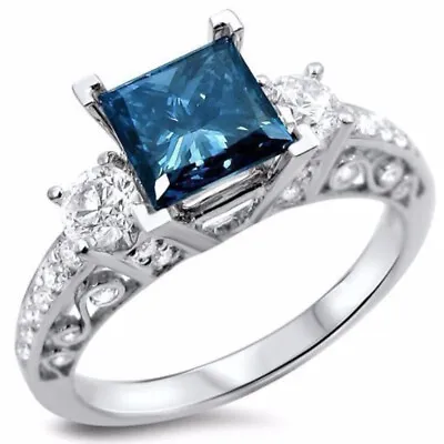 $1.82 • Buy Women Gorgeous Princess Cut Cubic Zircon Ring 925 Silver Jewelry Sz 6-10