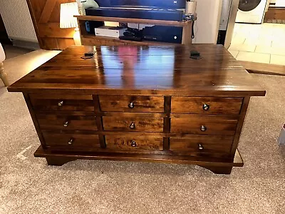 Laura Ashley Garrat 9 Drawer Coffee Table Chestnut Colour • £250