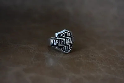 Harley Davidson Emblem Ring 925 Sterling Silver  Handmade Men's Ring Size#12 • $31.96