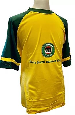 Victoria Bitter VB Beer Logo T Shirt Top - Size L Large - Australia Green & Gold • $19.95