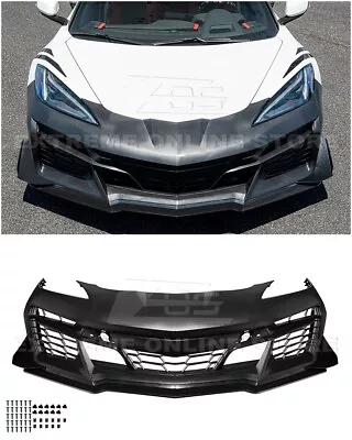 For 20-Up Corvette C8 Z06 Style Front Bumper Cover Grille Splitter Lip Body Kit • $1299.98