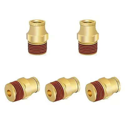 3/8  DOT Brass Push To Connect Air Line Fittings 5 PCS 3/8  OD Tube X 3/8  N... • $43.73