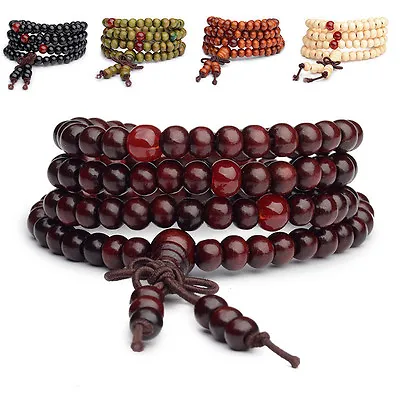 Sandalwood Beads Bracelet Unisex Wristband Mandala Yoga Jewellery Gift • $0.73