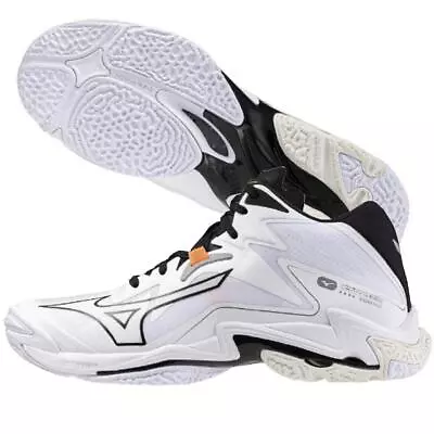 WAVE LIGHTNING Z8 MID V1GA2405 51 White/Black  (US 7-9) MIZUNO Volleyball Shoes • $132