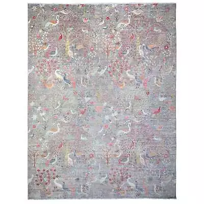 11'9 X15'4  Gray Afghan Peshawar Hand Knotted Soft Wool Oversized Rug R88626 • $6517.80