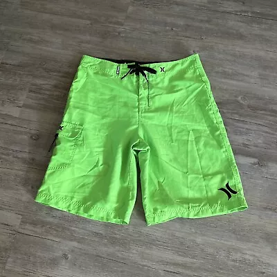 Hurley Board Shorts Mens Size 33 Neon Green Swim Shorts Trunks. • $16.99