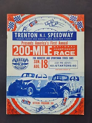 1963 NASCAR Trenton Speedway National Championship Program Mario Caruso Wins • $17.95