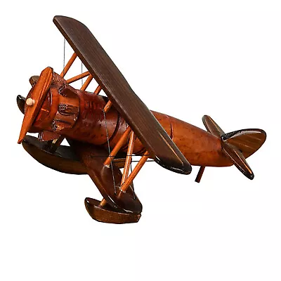 Wooden Vintage Plane Model Decor Creative Desktop Retro Aircraft Decoration N • $20.99