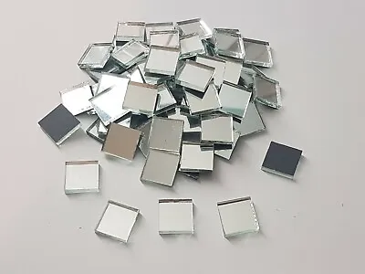 50 Pieces Silver Glass Mirror Tiles 15 X 15 Mm 3 Mm Thick. Art&Craft  • £4.49