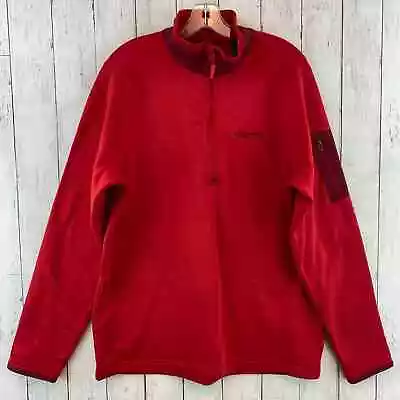 Marmot Red Polartec Power Stretch 1/4 Zip Pullover Outdoor Sweater Size Large • $20.99