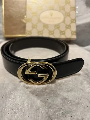 Vintage Gucci Black Belt Brown Inside Reversible Made In Italy. READ • $299.99