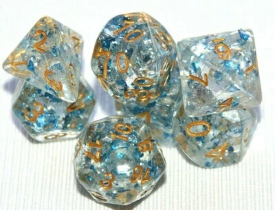 $10.98 • Buy Dice Set 7 Piece D&D Metallic Sapphire Polyhedral Pathfinder Dungeons & Dragons