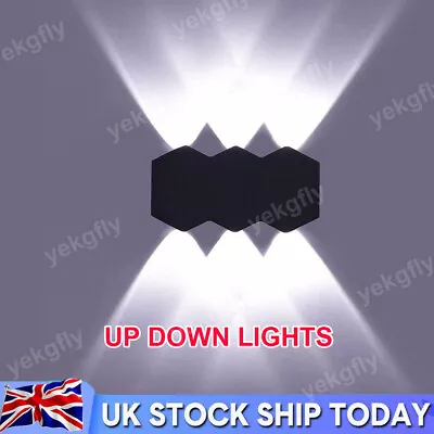 Modern LED Up Down Wall Lights Lighting Fixture Outdoor Indoor Lamp Lighting UK • £6.93