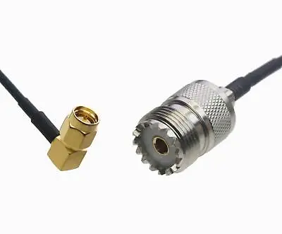 SMA Male Right Angle To SO239 UHF Female Coaxial Cable For Antenna Radio 0.5~15' • $6.57