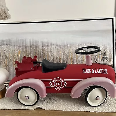 Vintage Hook & Ladder Fire Ladder Truck No.891 Chief Metal Ride On By Schylling • $49.99