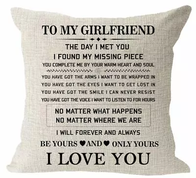 I Love You Valentine's Day Birthday Gift Cotton Linen Square Throw Waist Pillow • $8.99