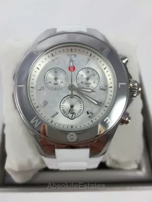 NEW Michele Tahitian Jelly Bean White & Silver Watch MWW12F000090 +Box NIB • $203.29