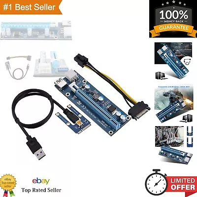 Mini PCI E To PCI Express16x Extender Riser Adapter SATA Power Cord Converte... • $26.79