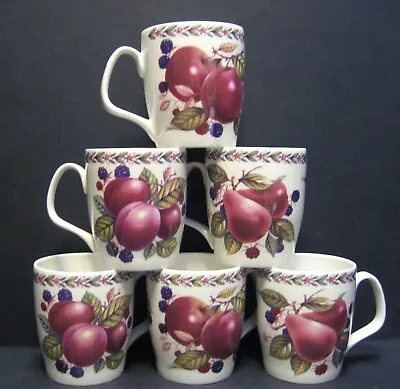 £19.95 • Buy Set Of 6 Mugs Data Blossom Berry Regal Shape Fine Bone China Mugs Cups To Clear