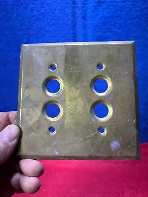 Antique Brass Push Button Light Switch Plate Covers. AA-337 • $3.99