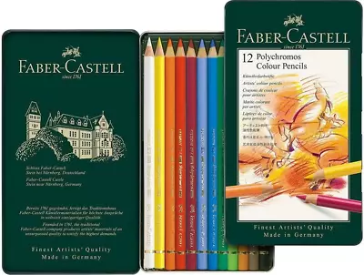 Faber-Castell Tin Of 12 Polychromos Colour ' Pencils • £16.90