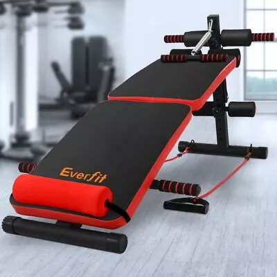 Adjustable Sit Up Bench Press Weight Gym Home Exercise Fitness Workout Portable • $86.95