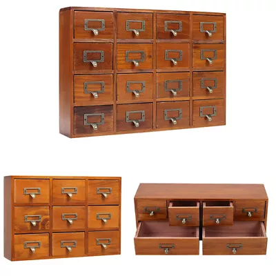 £10.94 • Buy Mini Wooden Chest Of Drawers Storage Cabinet Desk Home Office Tidy Organiser Box