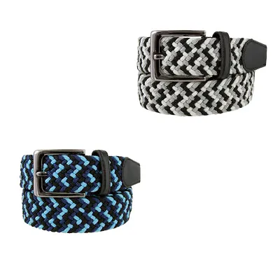 Men's Belt Fabric Canvas Braided Elastic Woven Stretch Belt 1-3/8  Wide • $11.95