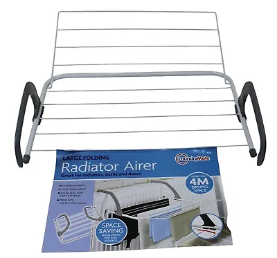 9 Bar RADIATOR AIRER ADJUSTABLE Clothes Towel Laundry Rack Rail Folding Dryer • £8.99
