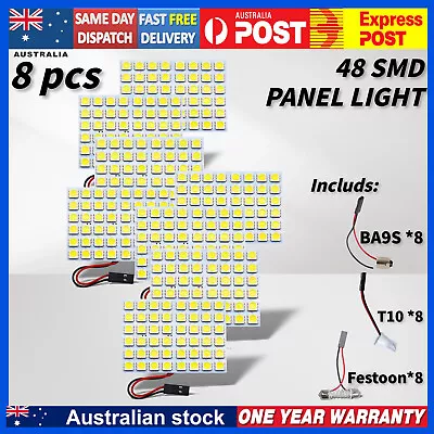 8pc 48LED 3528 SMD 12V Car Interior Lights Panel Bulb Lamp T10 BA9S Dome Festoon • $10.49