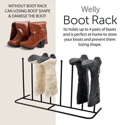 Boot Dryer Shoe Rack Wellington Boot Hanger Wellies Welly Stand 4 Pairs Holder • £14.99