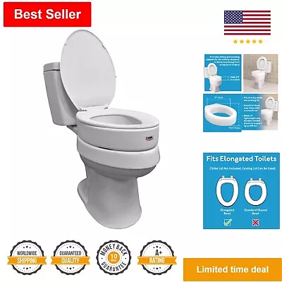 Convenient Toilet Seat Riser - Assists In Bending/Sitting - 300lb Capacity • $57.99