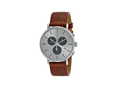 TIMEX MEN'S TW2R79900 FAIRFIELD SUPERNOVA 41mm GRAY DIAL LEATHER BAND WATCH • $49.50