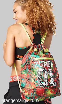 $44.50 • Buy ZUMBA Queen Of The Jungle Drawstring Bag Back Pack Gym Travel Shoe-Bag DURABLE!!