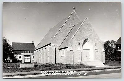 $6 • Buy Calumet Michigan~Methodist Church~SS & Service Schedule Sign In Yard~RPPC 1940s