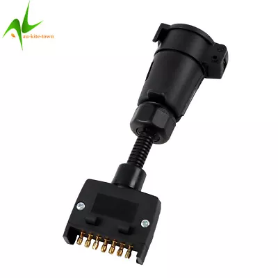 7 Pin Adapter Plug Round Female To Flat Male Trailer Caravan Boat Connector • $17.02