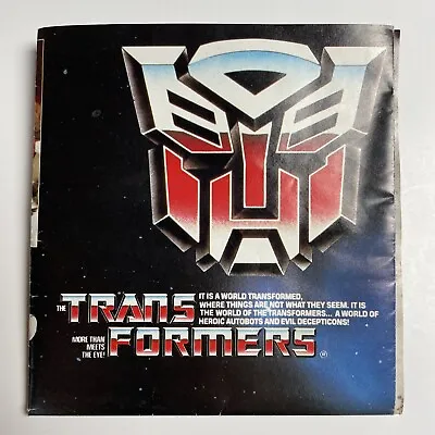 Transformers G1 1985 Insert Catalog Check List • $7